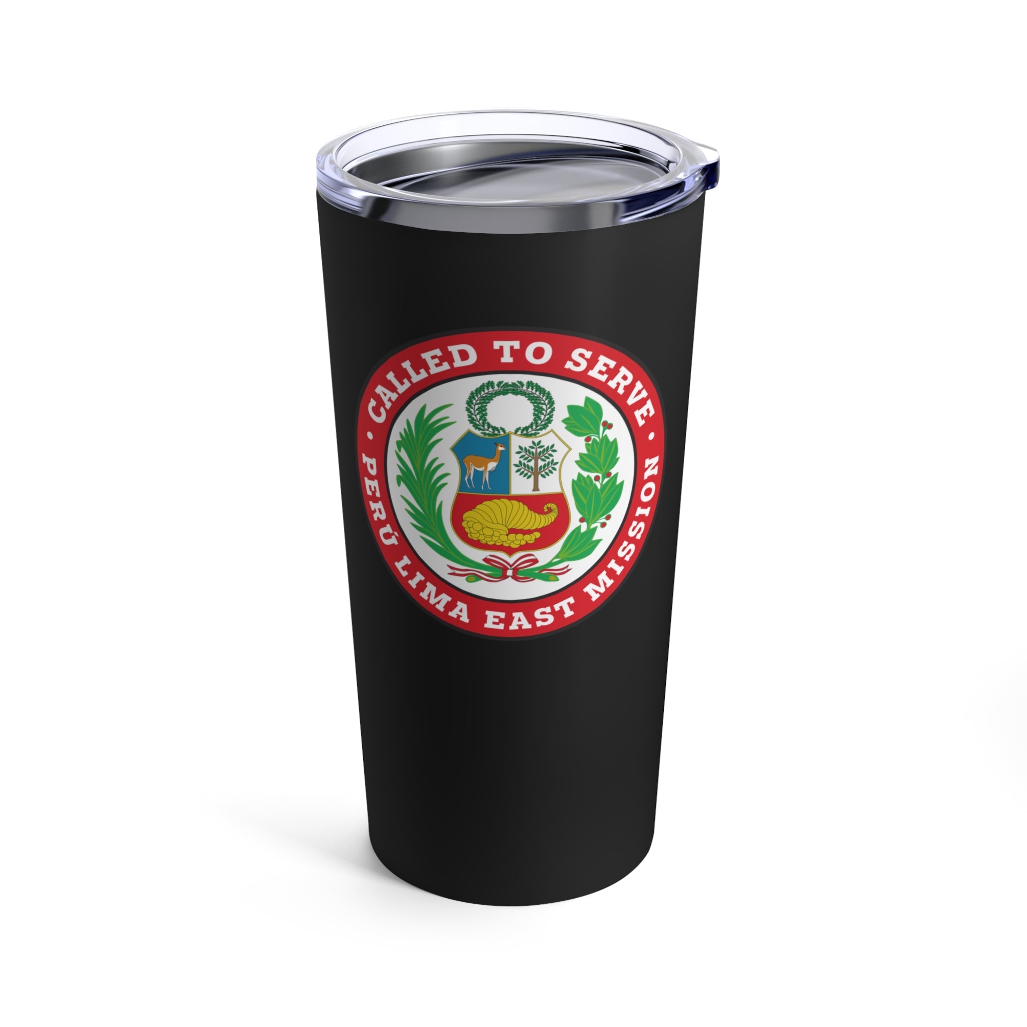 Peru Lima East Mission Flag Logo Tumbler 20oz Black - Latter-Day Saint LDS Missionary Gift - Book of Mormon