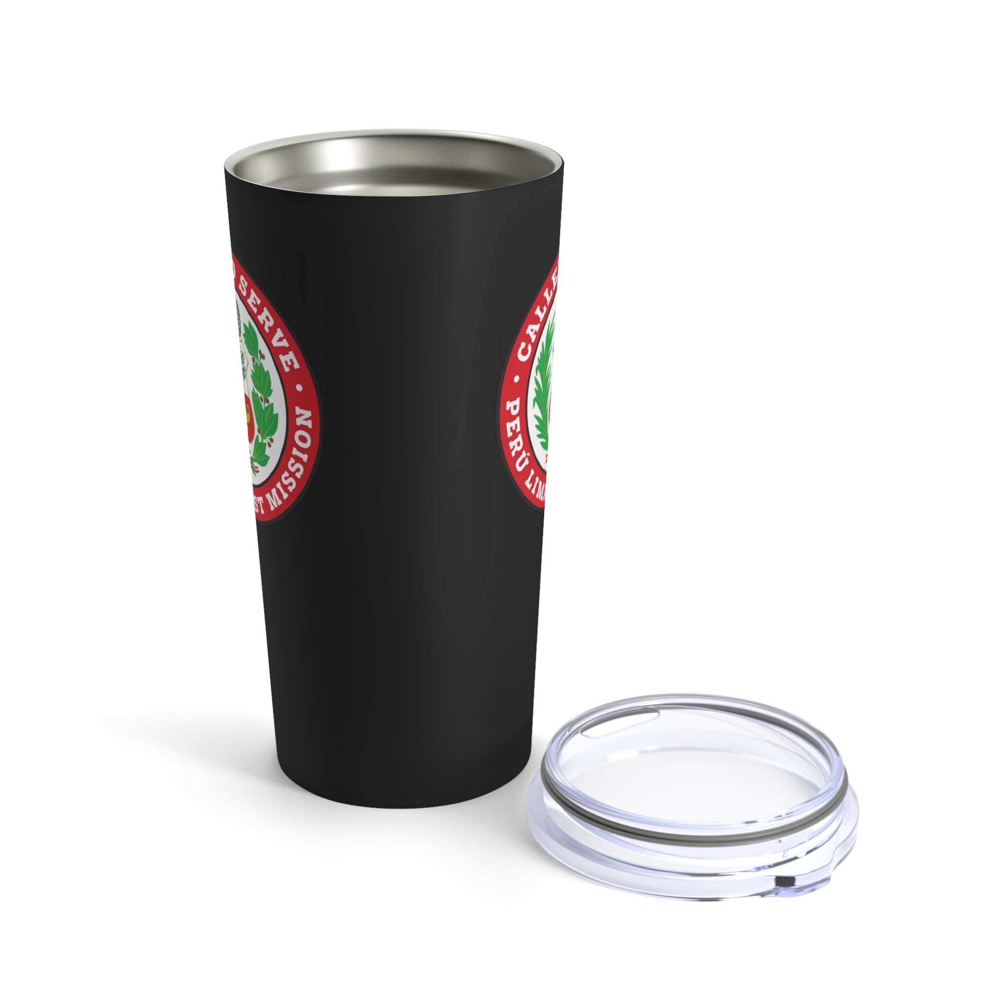 Peru Lima East Mission Flag Logo Tumbler 20oz Black - Latter-Day Saint LDS Missionary Gift - Book of Mormon