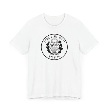 Peru Lima West Mission Circular Monochrome Logo T-Shirt - Latter-Day Saint LDS Missionary Gift - Book of Mormon