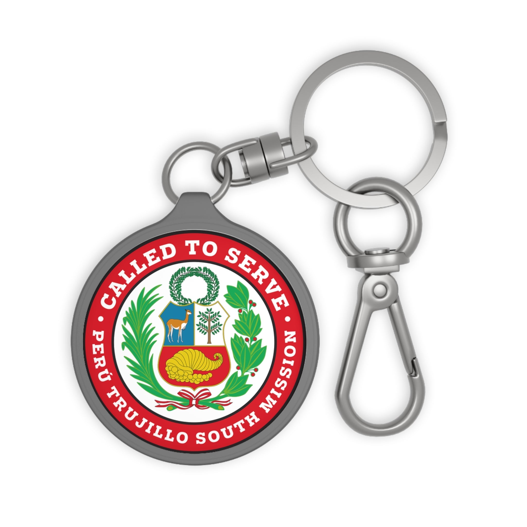 Peru Trujillo South Mission Circle Flag Key Tag - Latter-Day Saint LDS Missionary Gift - Book of Mormon