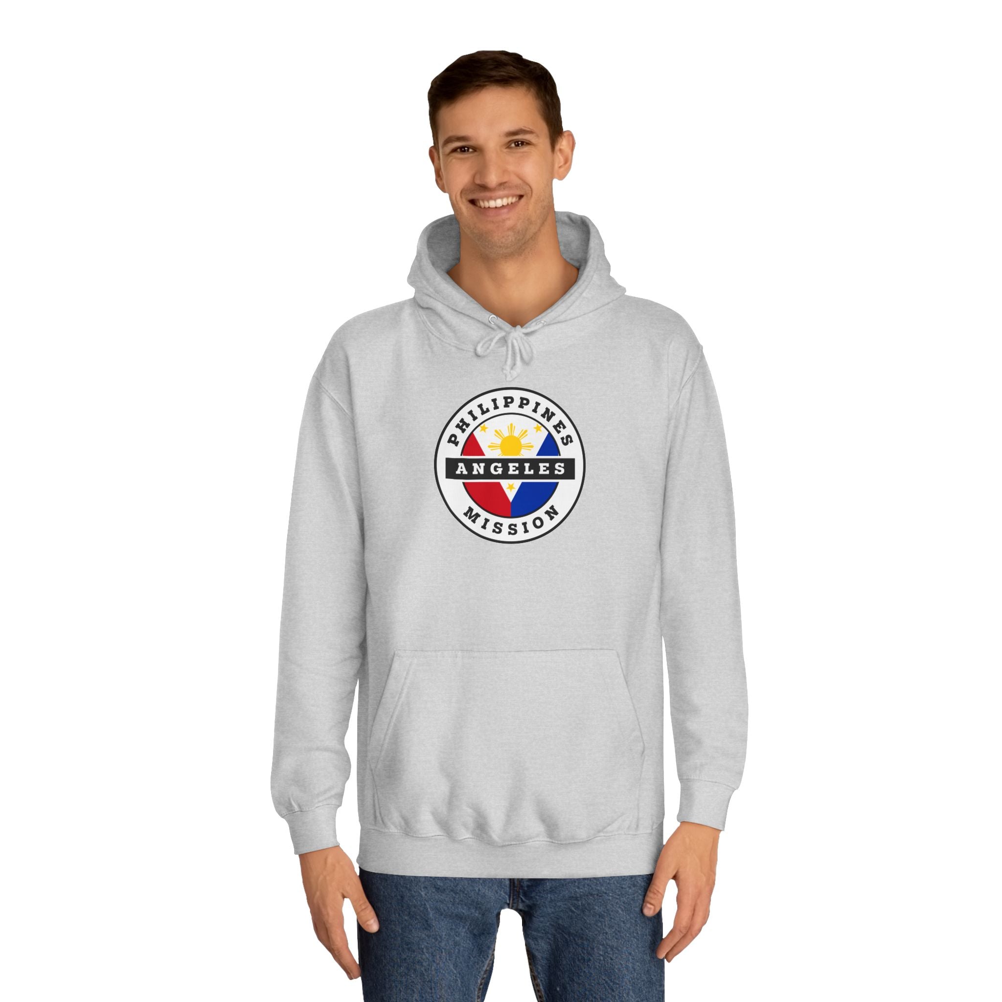 Philippines Angeles Mission Flag Logo (White Border) College Hoodie - Latter-Day Saint LDS Missionary Gift - Book of Mormon