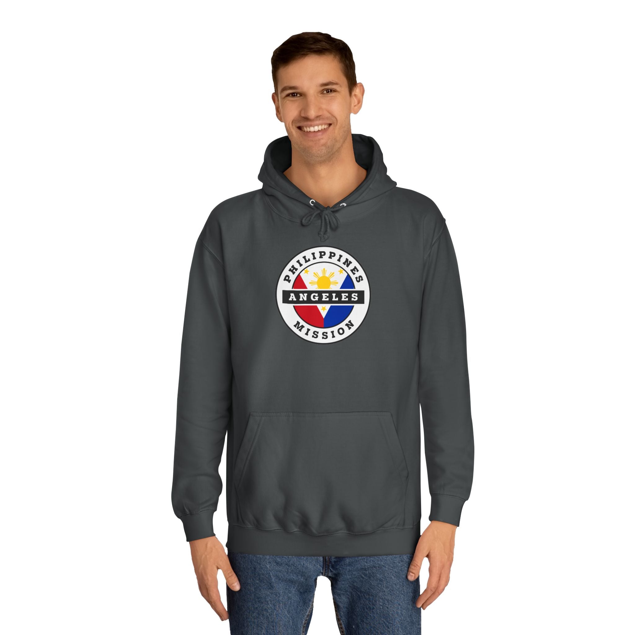 Philippines Angeles Mission Flag Logo (White Border) College Hoodie - Latter-Day Saint LDS Missionary Gift - Book of Mormon