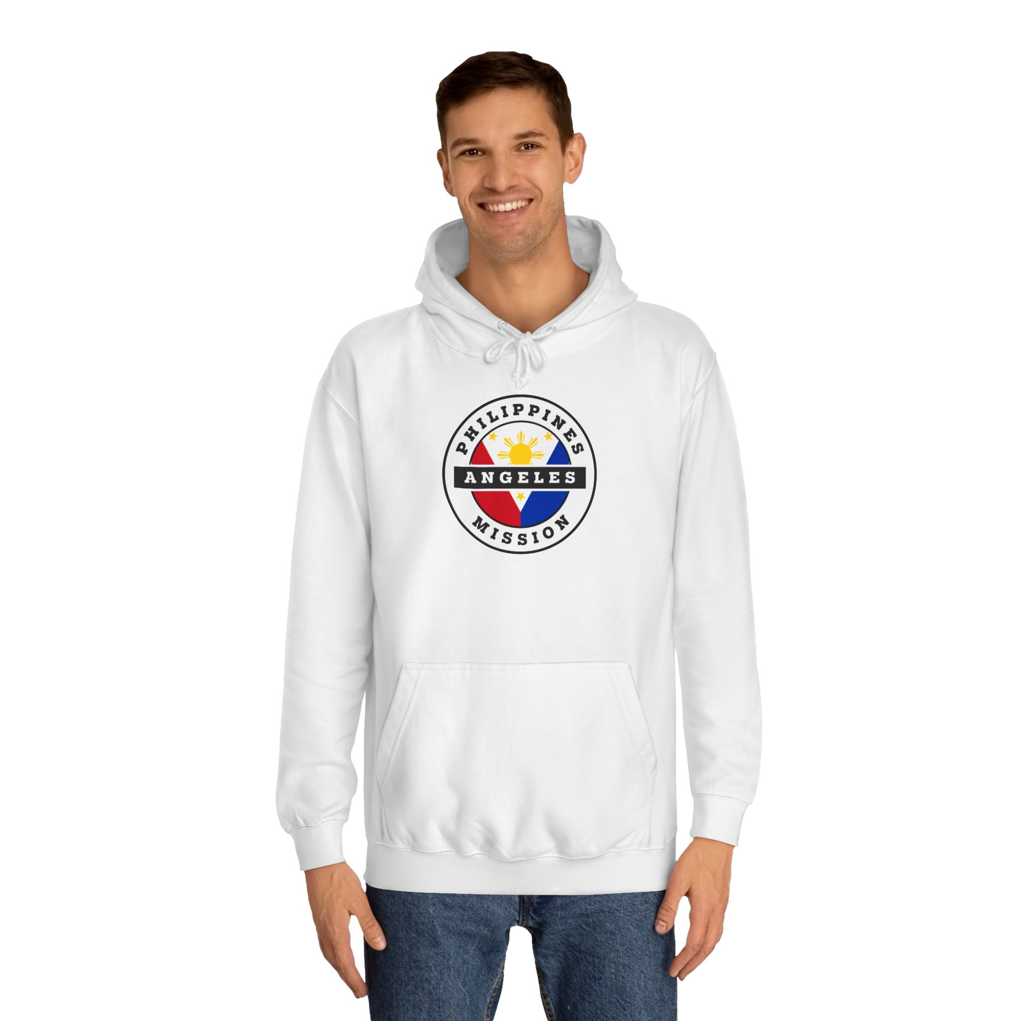 Philippines Angeles Mission Flag Logo (White Border) College Hoodie - Latter-Day Saint LDS Missionary Gift - Book of Mormon