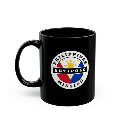 Philippines Antipolo Mission Circular Flag Black Ceramic Mug - Latter-Day Saint LDS Missionary Gift - Book of Mormon