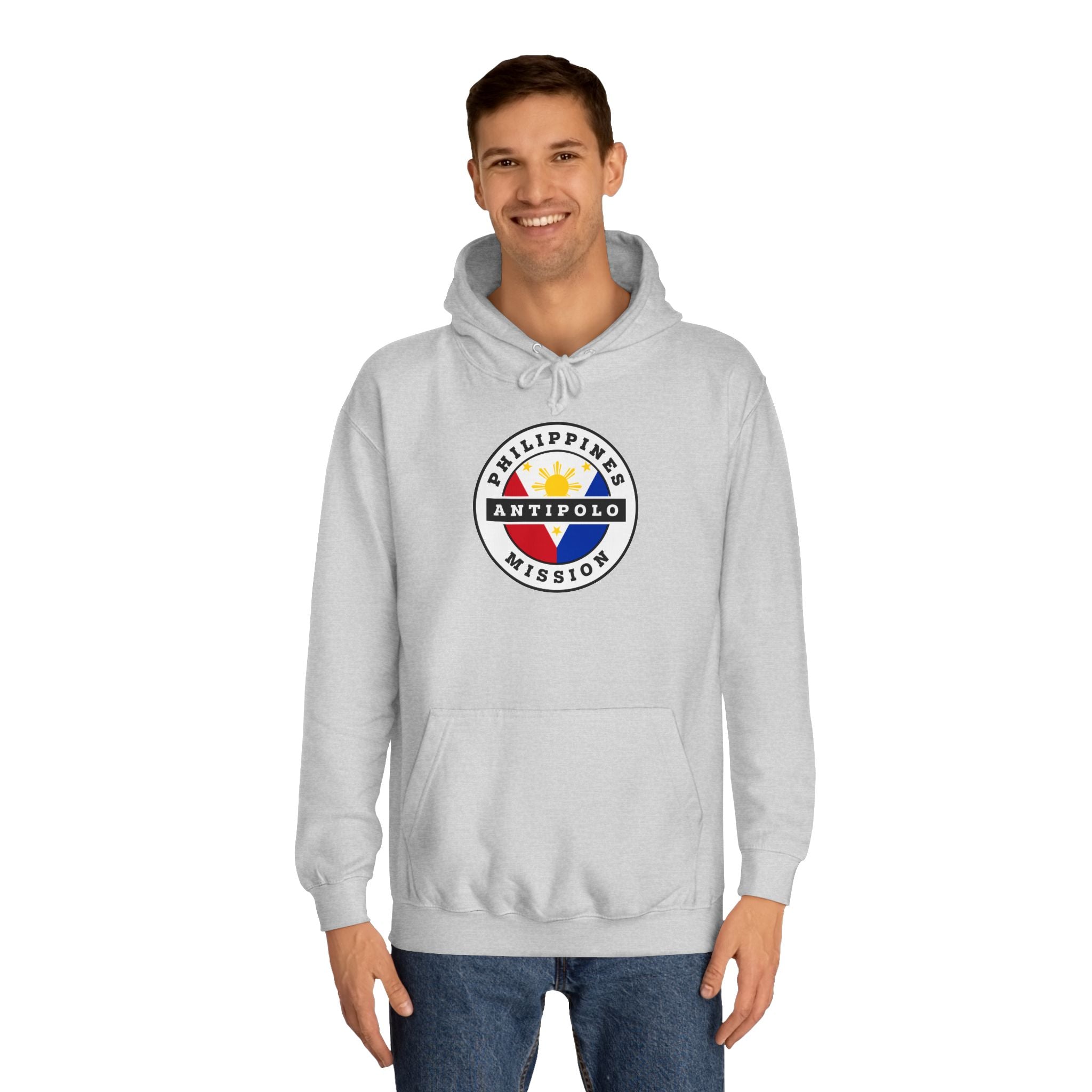 Philippines Antipolo Mission Flag Logo (White Border) College Hoodie - Latter-Day Saint LDS Missionary Gift - Book of Mormon
