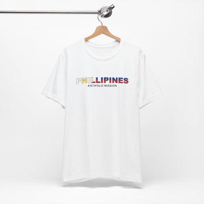 Philippines Antipolo Mission Flag Title T-shirt - Latter-Day Saint LDS Missionary Gift - Book of Mormon