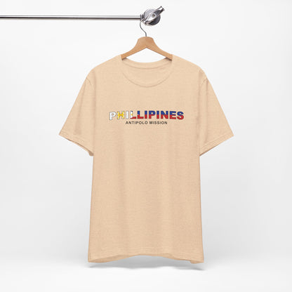 Philippines Antipolo Mission Flag Title T-shirt - Latter-Day Saint LDS Missionary Gift - Book of Mormon