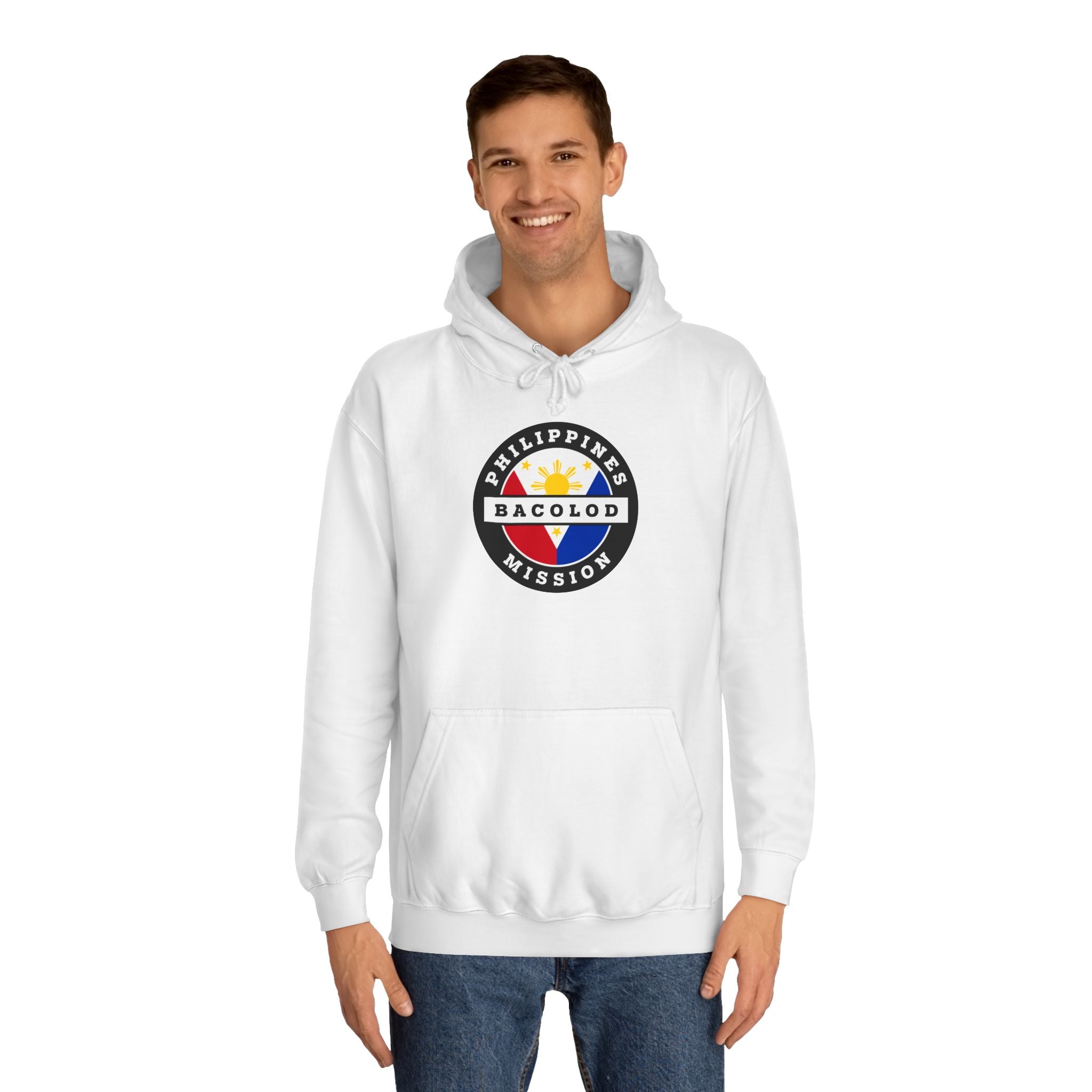 Philippines Bacolod Mission Flag Logo (Black Border) College Hoodie - Latter-Day Saint LDS Missionary Gift - Book of Mormon