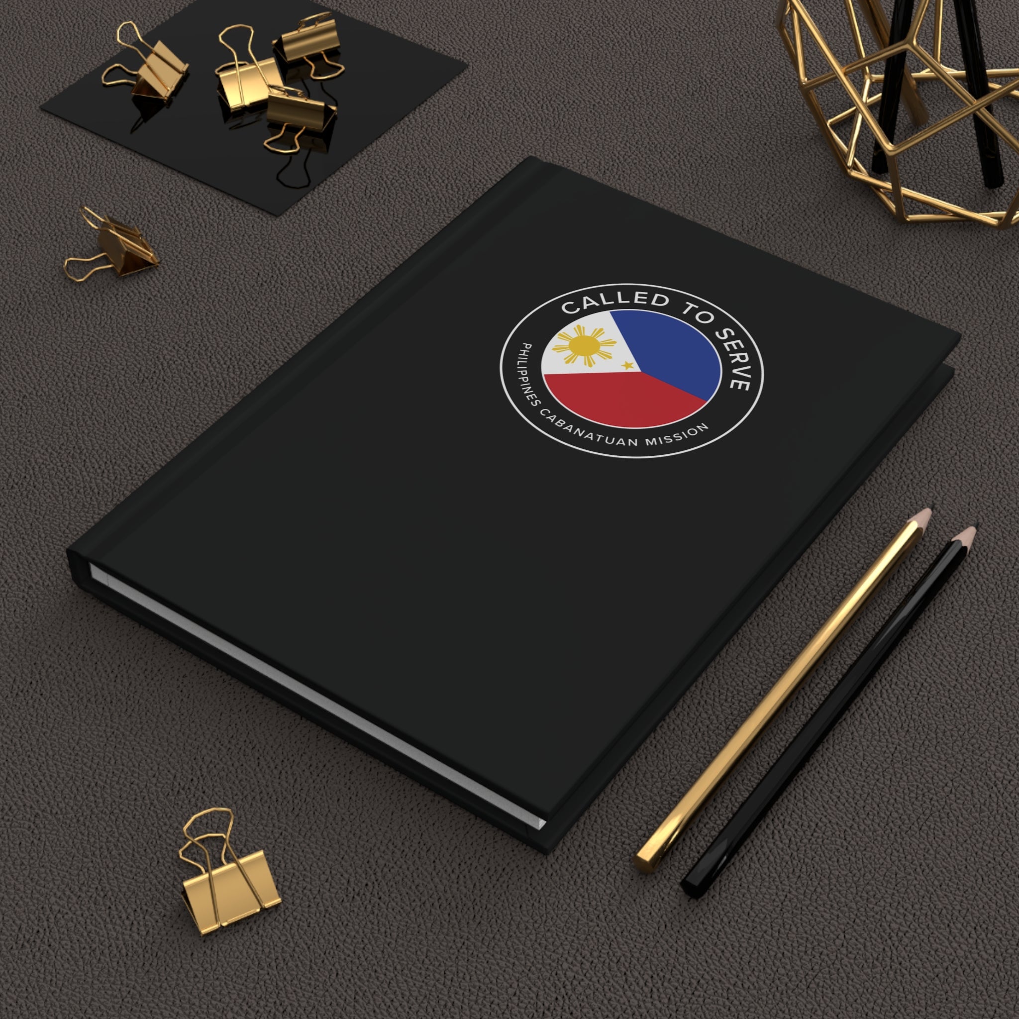 Philippines Cabanatuan Mission Circle Flag Called to Serve Black Hardcover Journal Matte - Latter-Day Saint LDS Missionary Gift - Book of Mormon