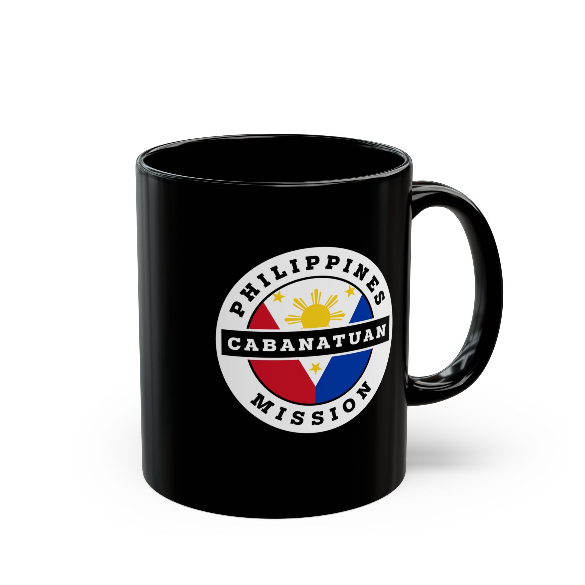 Philippines Cabanatuan Mission Circular Flag Black Ceramic Mug - Latter-Day Saint LDS Missionary Gift - Book of Mormon