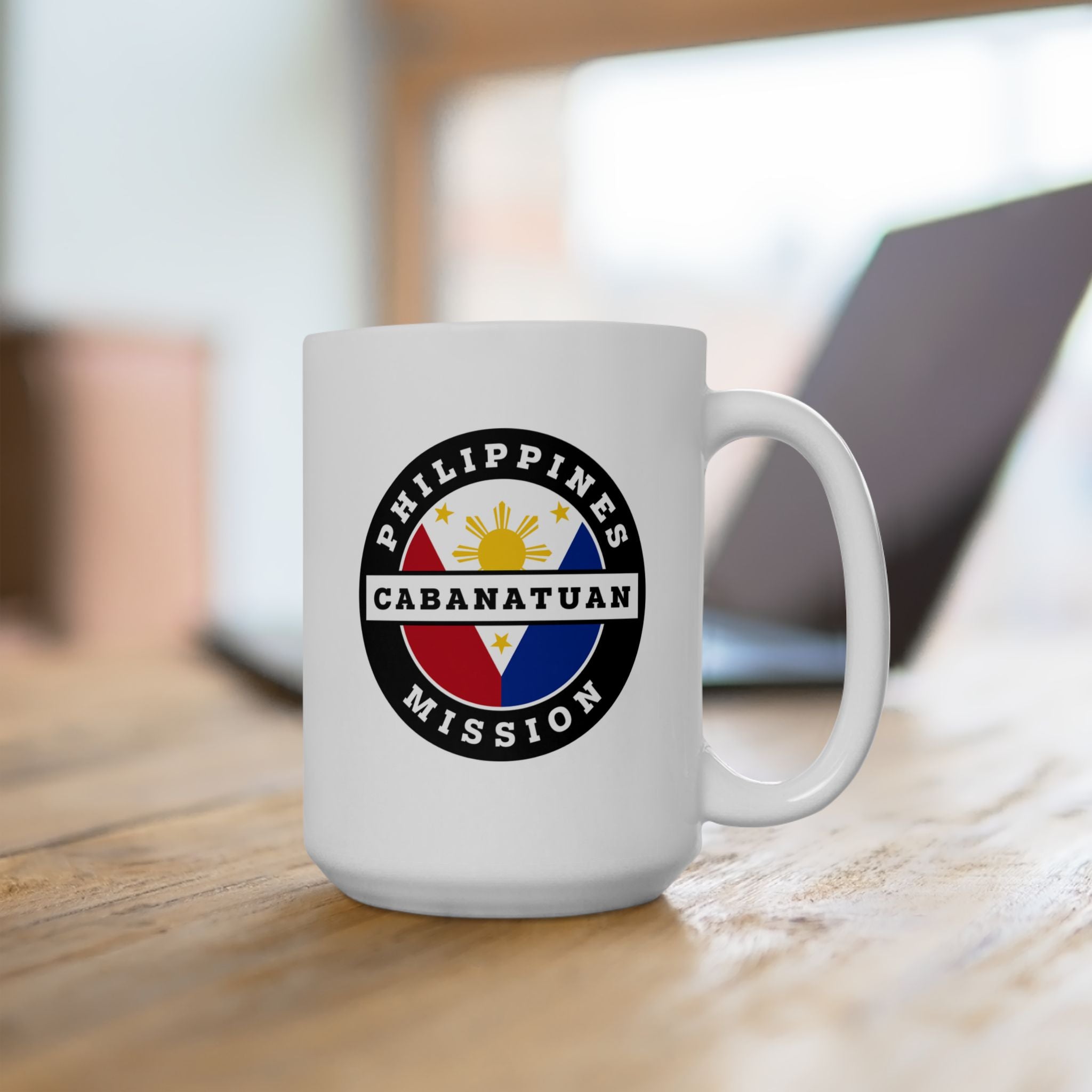 Philippines Cabanatuan Mission Circular Flag White Ceramic Mug - Latter-Day Saint LDS Missionary Gift - Book of Mormon