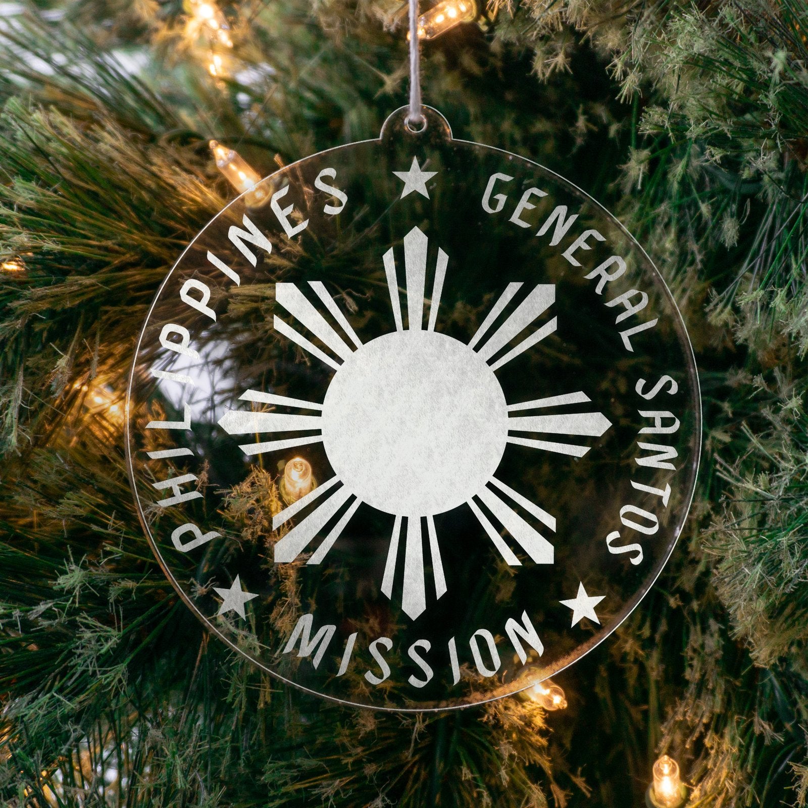 LDS Philippines General Santos Mission Christmas Ornament hanging on a Tree