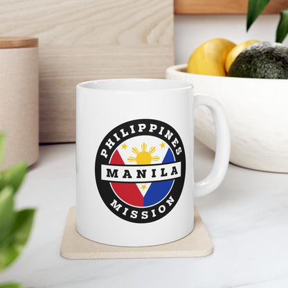 Philippines Manila Mission Circular Flag White Ceramic Mug - Latter-Day Saint LDS Missionary Gift - Book of Mormon