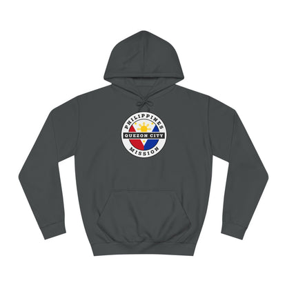 Philippines Quezon City Mission Flag Logo (White Border) College Hoodie - Latter-Day Saint LDS Missionary Gift - Book of Mormon