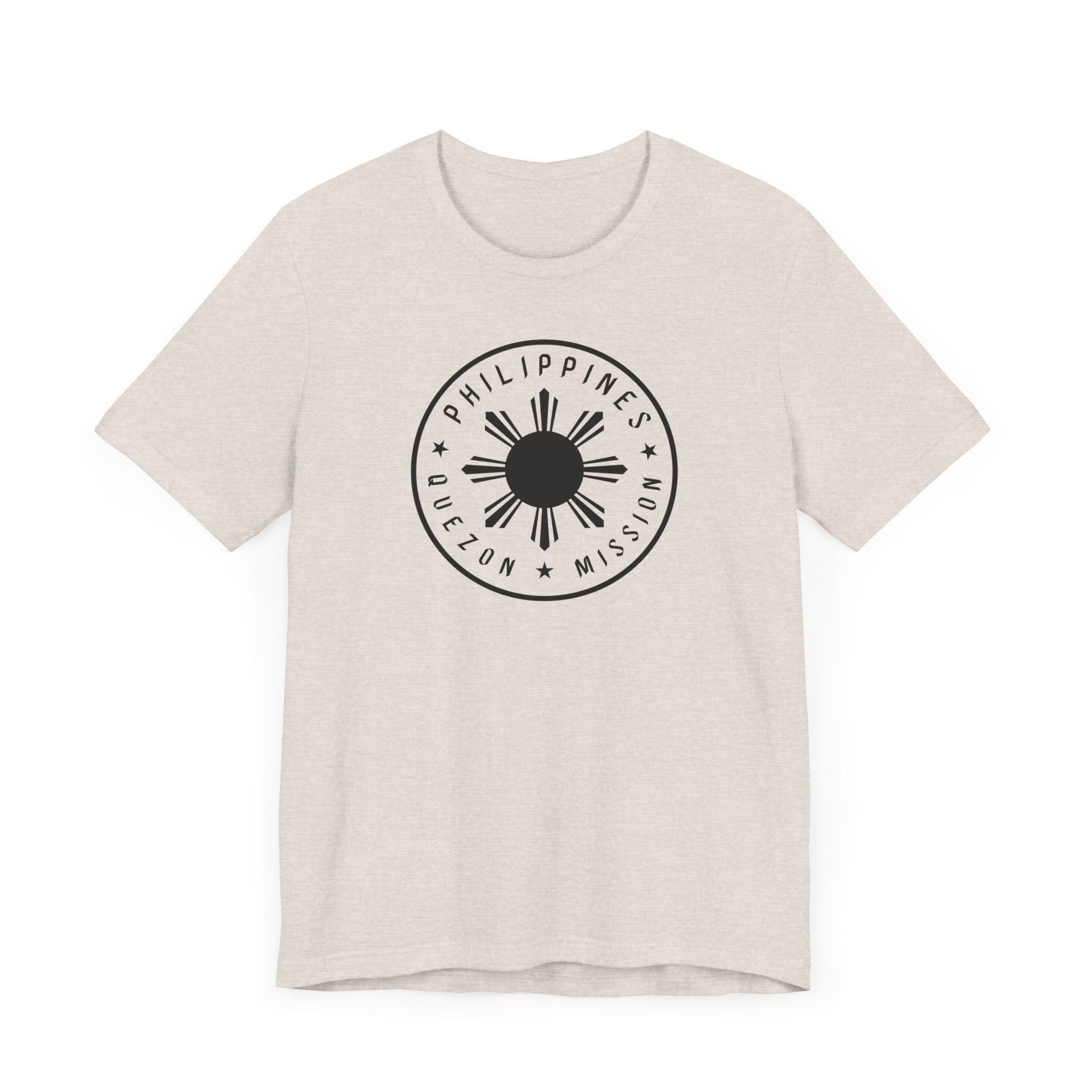 Philippines Quezon City Mission Monochrome Circle Logo T-Shirt - Latter-Day Saint LDS Missionary Gift - Book of Mormon