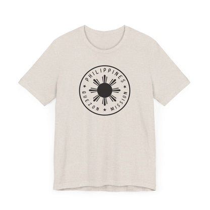 Philippines Quezon City Mission Monochrome Circle Logo T-Shirt - Latter-Day Saint LDS Missionary Gift - Book of Mormon