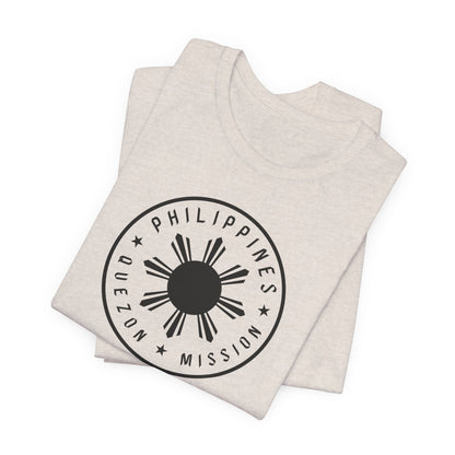 Philippines Quezon City Mission Monochrome Circle Logo T-Shirt - Latter-Day Saint LDS Missionary Gift - Book of Mormon