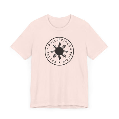 Philippines Quezon City Mission Monochrome Circle Logo T-Shirt - Latter-Day Saint LDS Missionary Gift - Book of Mormon