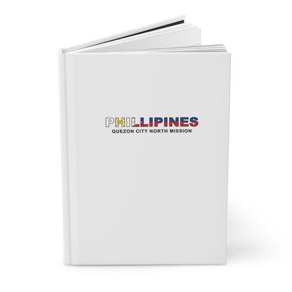 Philippines Quezon City North Mission Flag Title White Hardcover Journal Matte - Latter-Day Saint LDS Missionary Gift - Book of Mormon