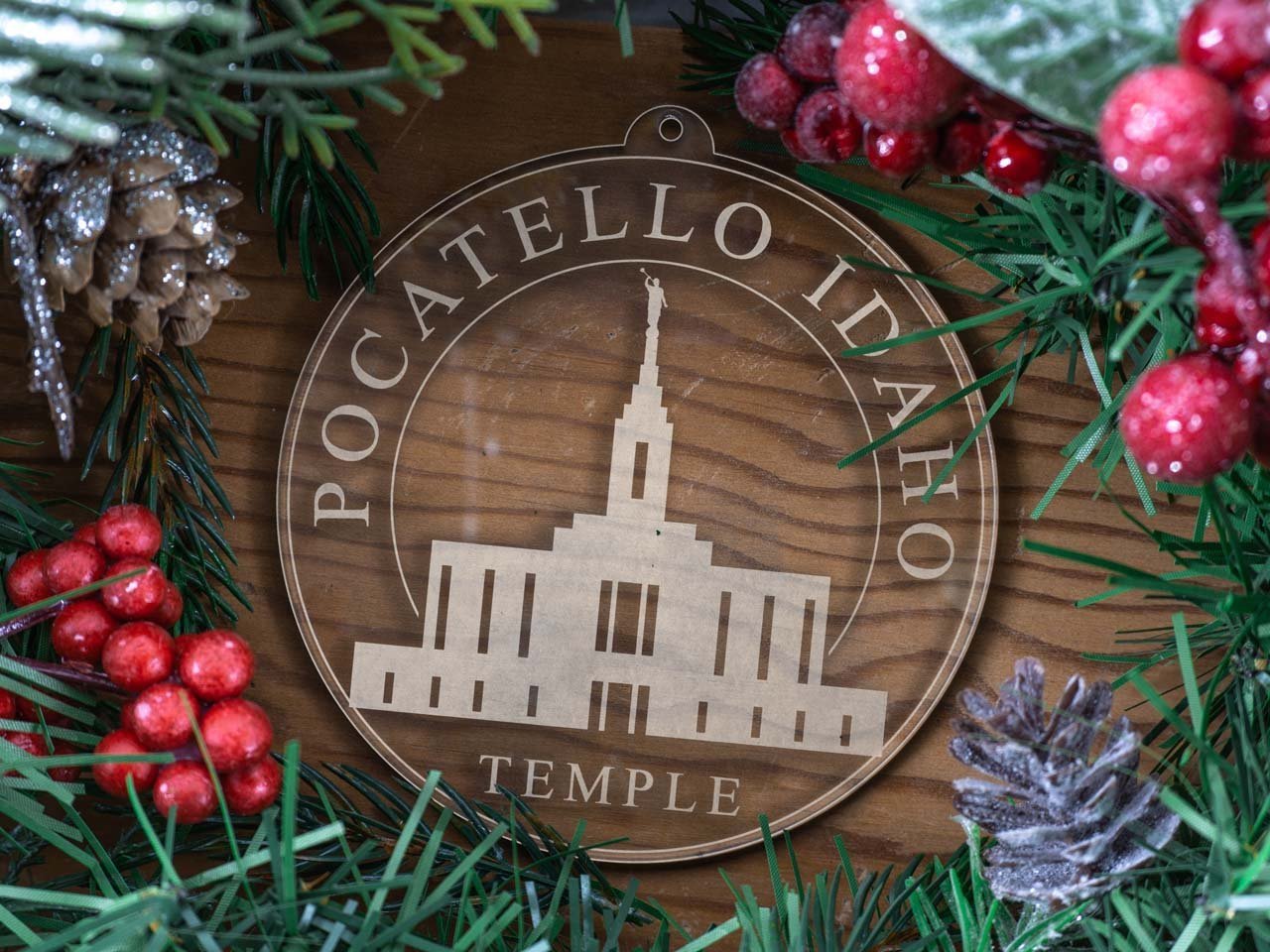 Pocatello Idaho Temple Christmas Ornament - Latter-Day Saint LDS Missionary Gift - Book of Mormon