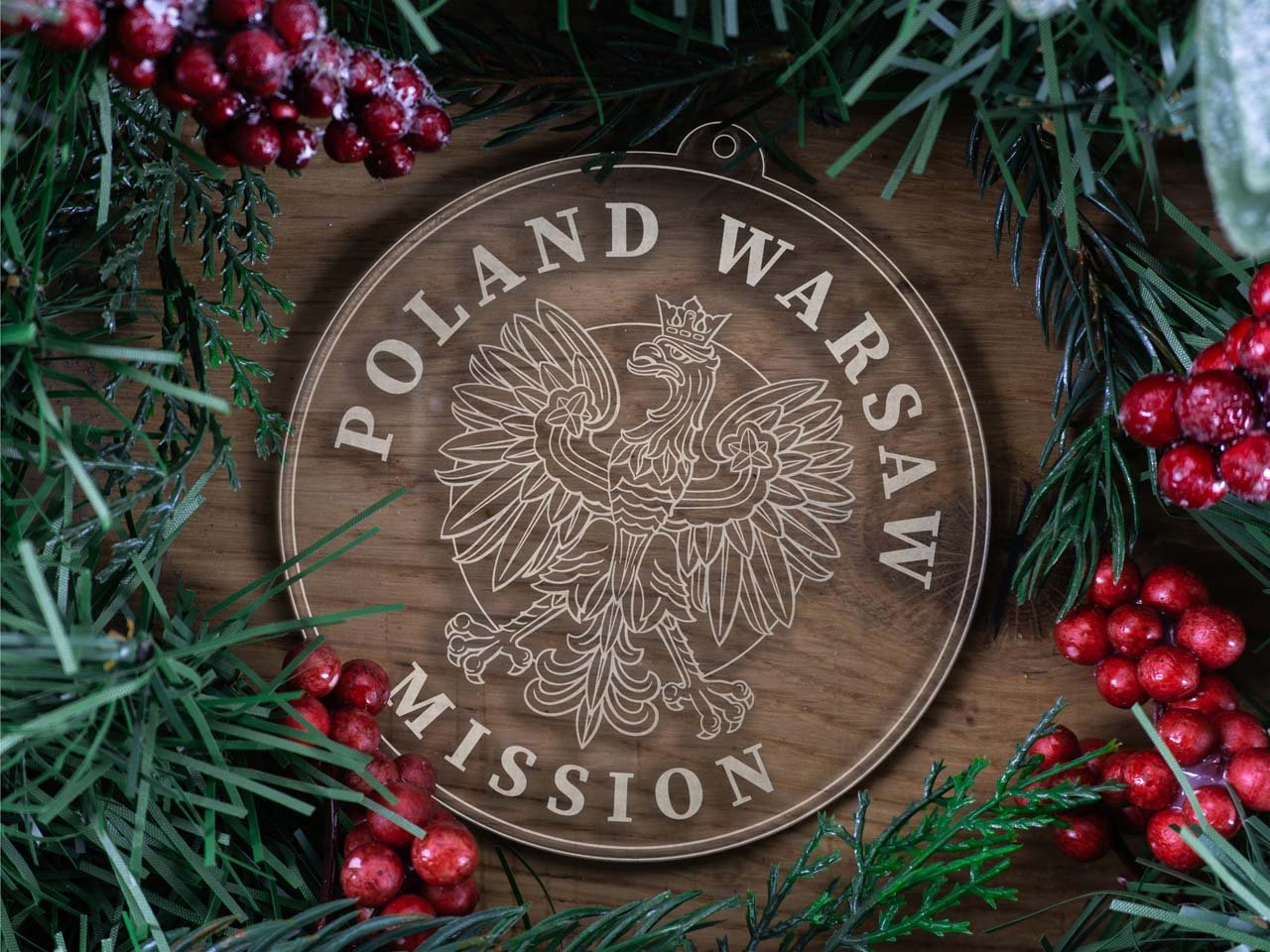 Poland Warsaw Mission Christmas Ornament - Latter-Day Saint LDS Missionary Gift - Book of Mormon