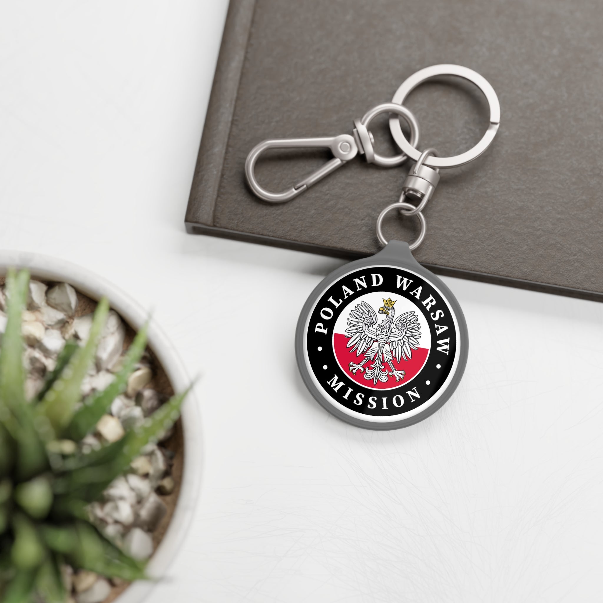 Poland Warsaw Mission Circle Flag Key Tag - Latter-Day Saint LDS Missionary Gift - Book of Mormon