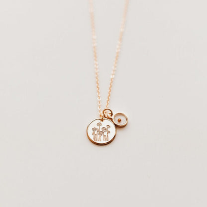 Poppy Necklace with Mustard Seed