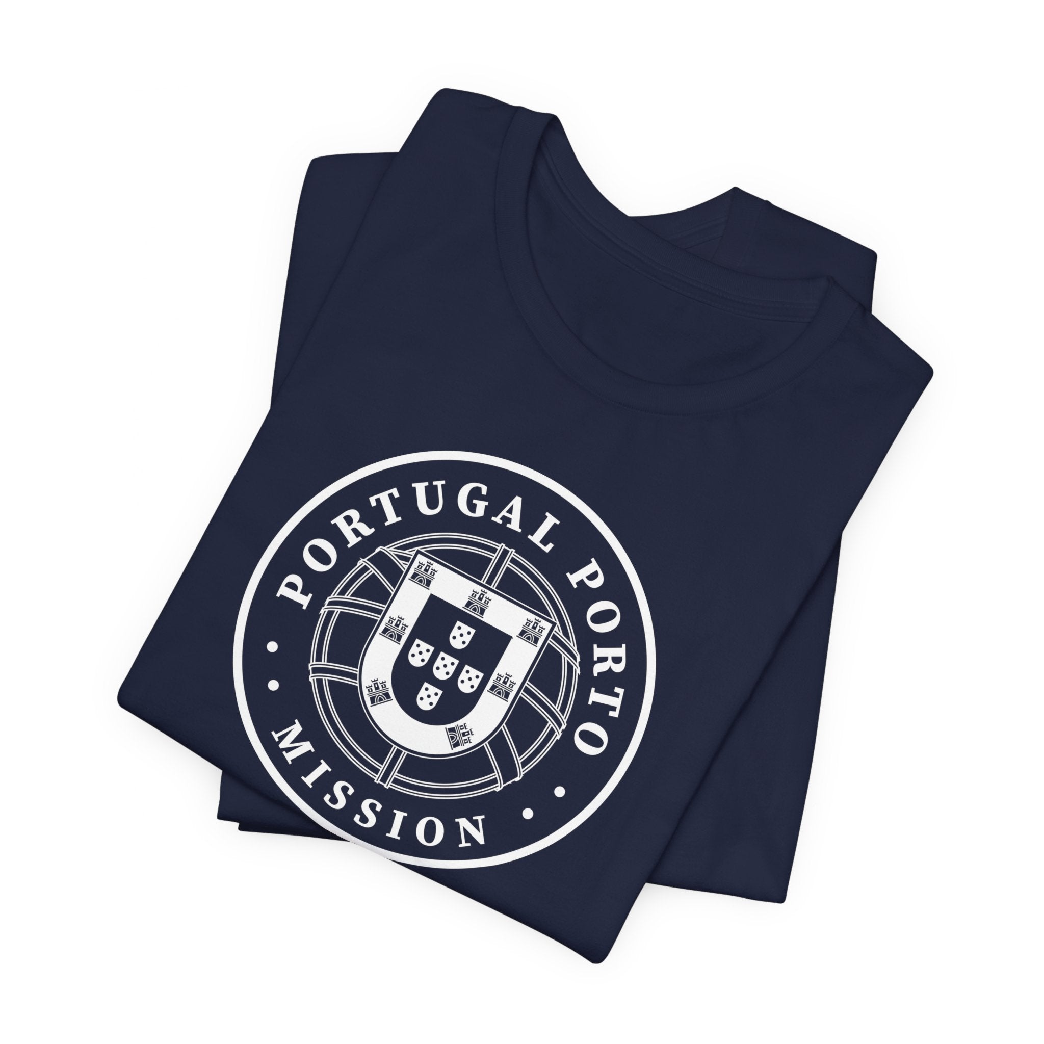 Portugal Porto Mission Circular Monochrome Logo T-Shirt - Latter-Day Saint LDS Missionary Gift - Book of Mormon