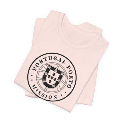 Portugal Porto Mission Circular Monochrome Logo T-Shirt - Latter-Day Saint LDS Missionary Gift - Book of Mormon