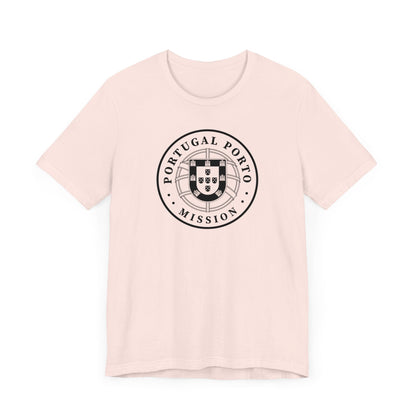 Portugal Porto Mission Circular Monochrome Logo T-Shirt - Latter-Day Saint LDS Missionary Gift - Book of Mormon