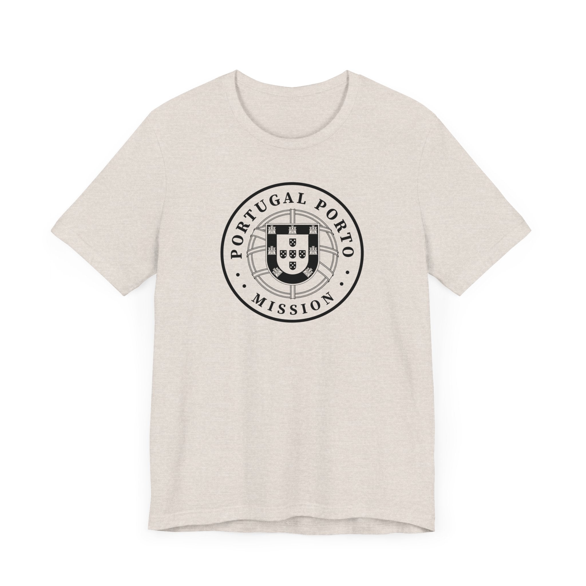 Portugal Porto Mission Circular Monochrome Logo T-Shirt - Latter-Day Saint LDS Missionary Gift - Book of Mormon