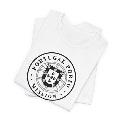 Portugal Porto Mission Circular Monochrome Logo T-Shirt - Latter-Day Saint LDS Missionary Gift - Book of Mormon