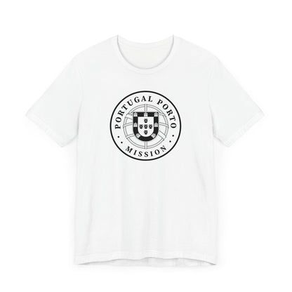 Portugal Porto Mission Circular Monochrome Logo T-Shirt - Latter-Day Saint LDS Missionary Gift - Book of Mormon