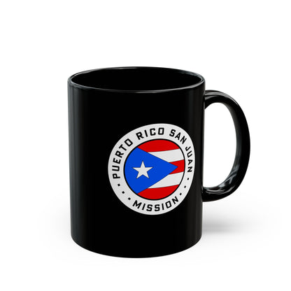 Puerto Rico San Juan Mission Circular Flag Black Ceramic Mug - Latter-Day Saint LDS Missionary Gift - Book of Mormon