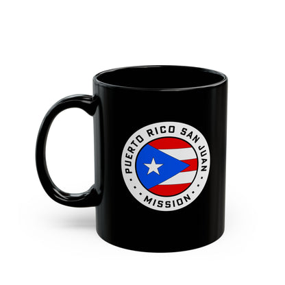 Puerto Rico San Juan Mission Circular Flag Black Ceramic Mug - Latter-Day Saint LDS Missionary Gift - Book of Mormon