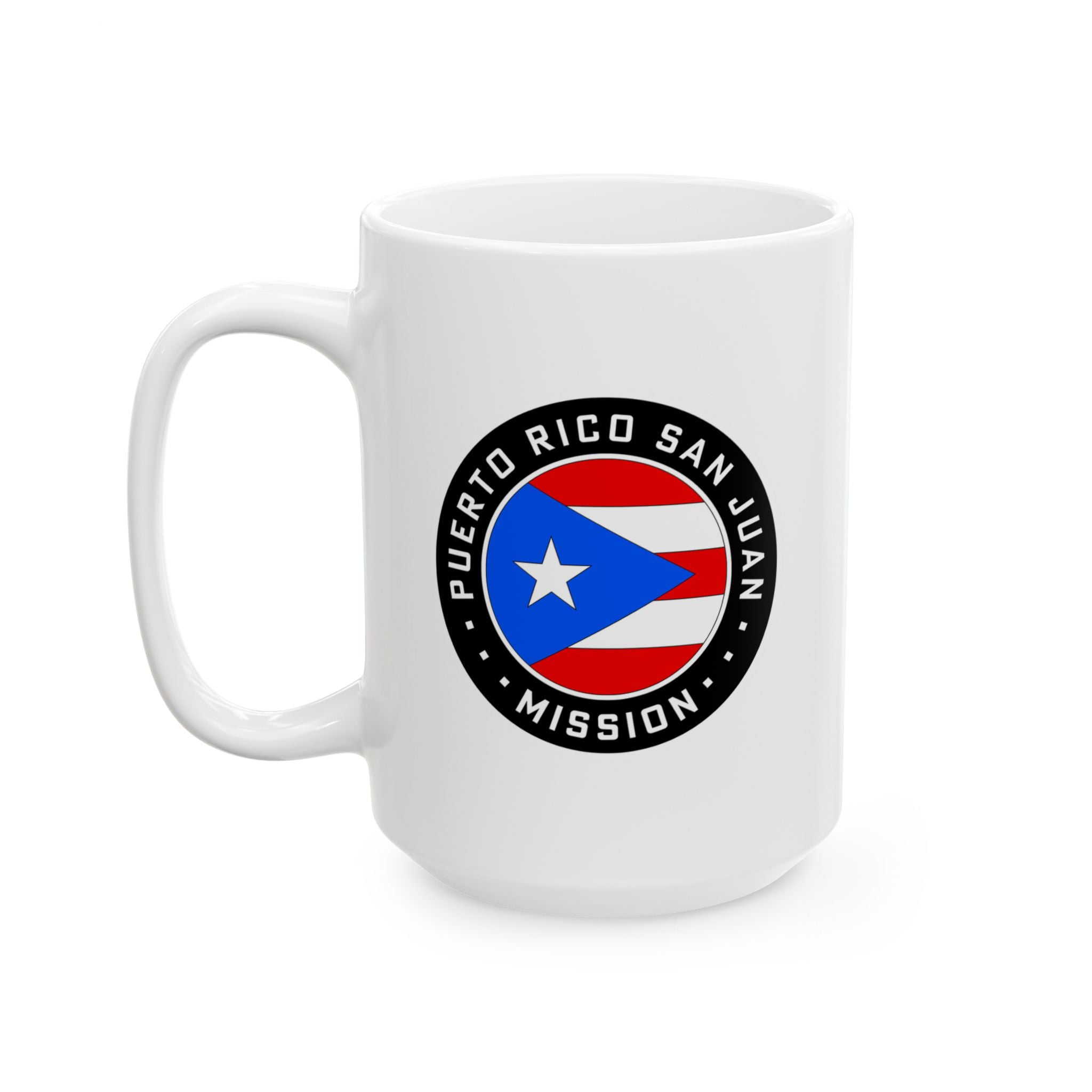 Puerto Rico San Juan Mission Circular Flag White Ceramic Mug - Latter-Day Saint LDS Missionary Gift - Book of Mormon