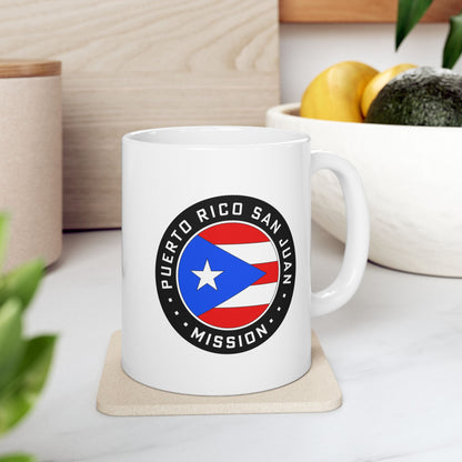 Puerto Rico San Juan Mission Circular Flag White Ceramic Mug - Latter-Day Saint LDS Missionary Gift - Book of Mormon