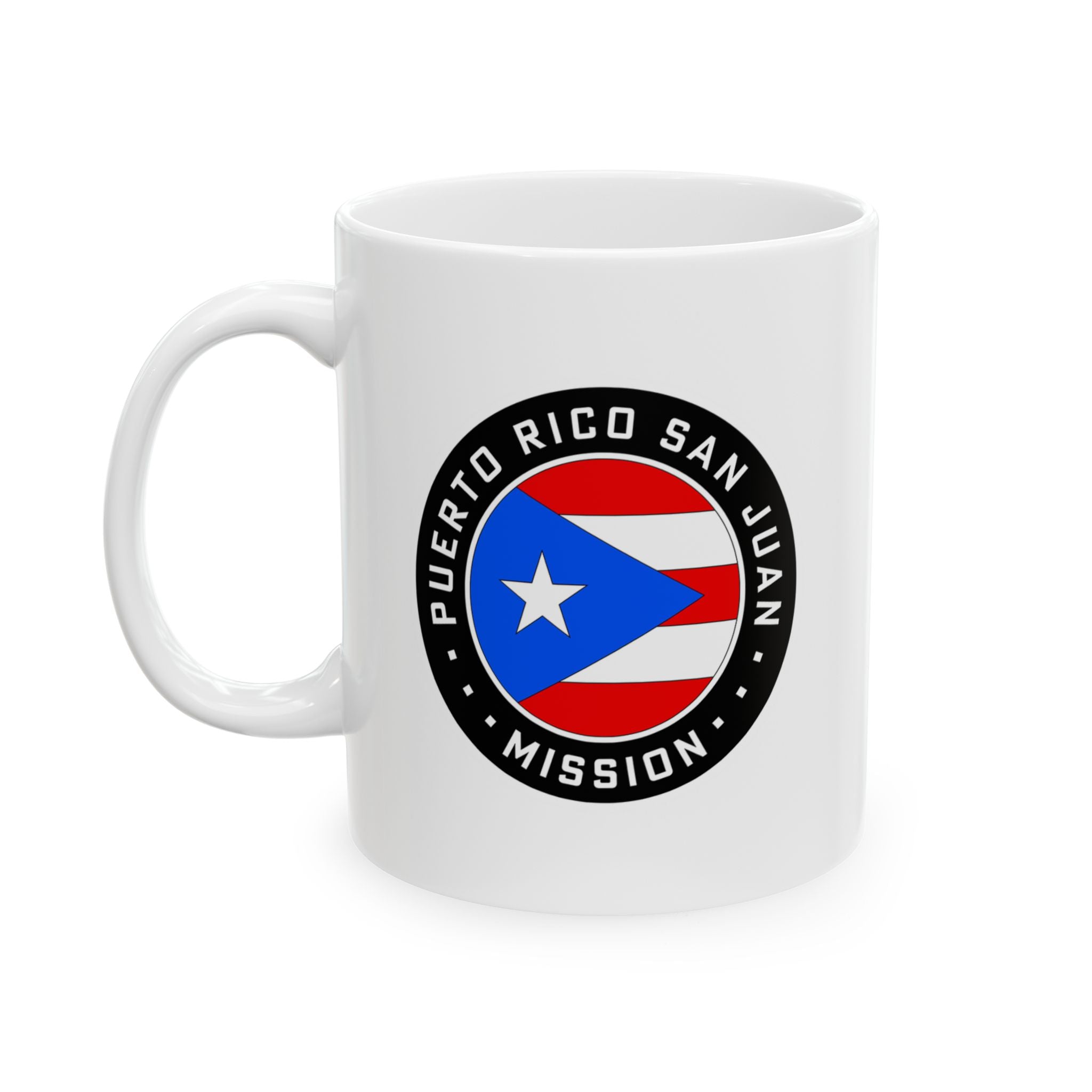 Puerto Rico San Juan Mission Circular Flag White Ceramic Mug - Latter-Day Saint LDS Missionary Gift - Book of Mormon