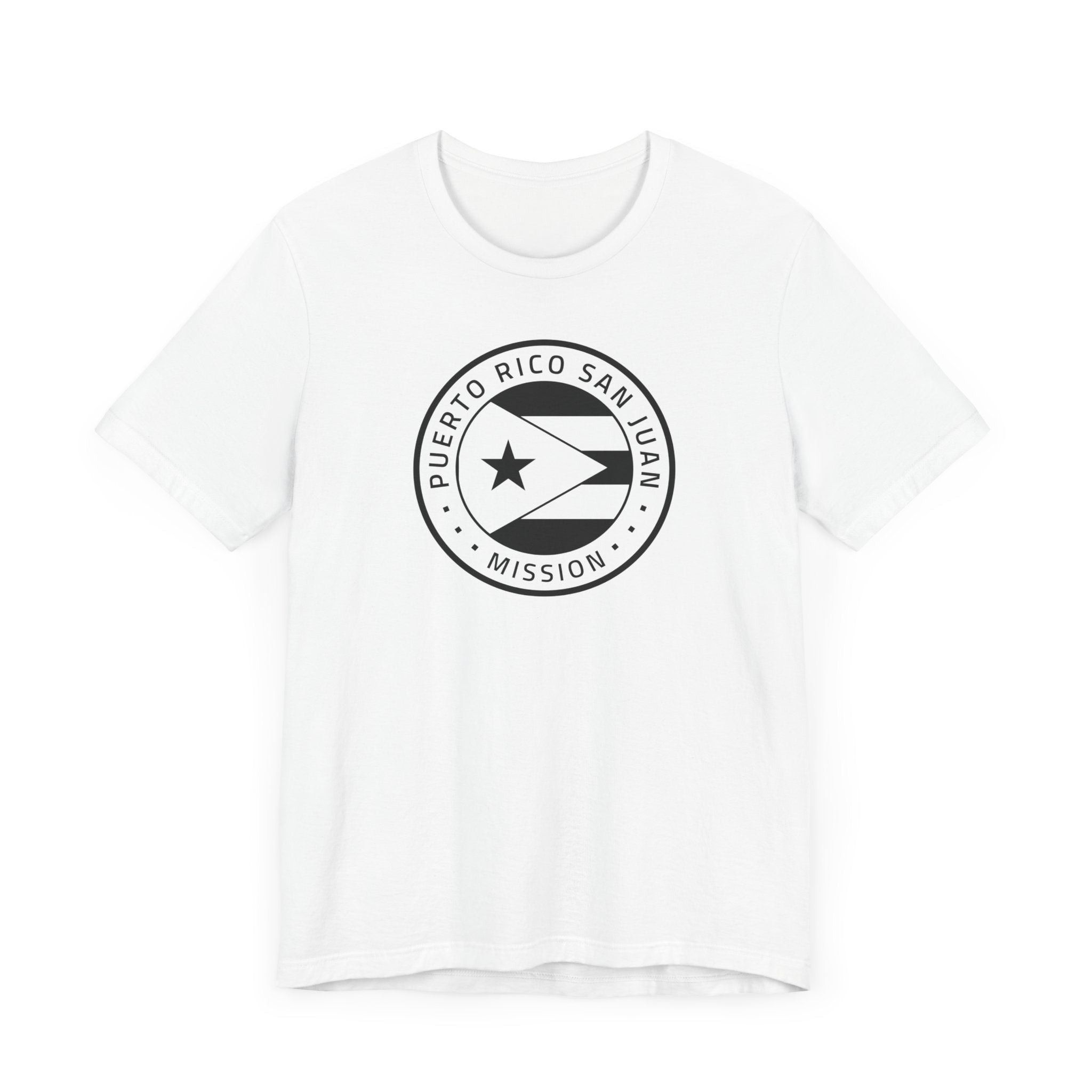 Puerto Rico San Juan Mission Circular Monochrome Logo T-Shirt - Latter-Day Saint LDS Missionary Gift - Book of Mormon