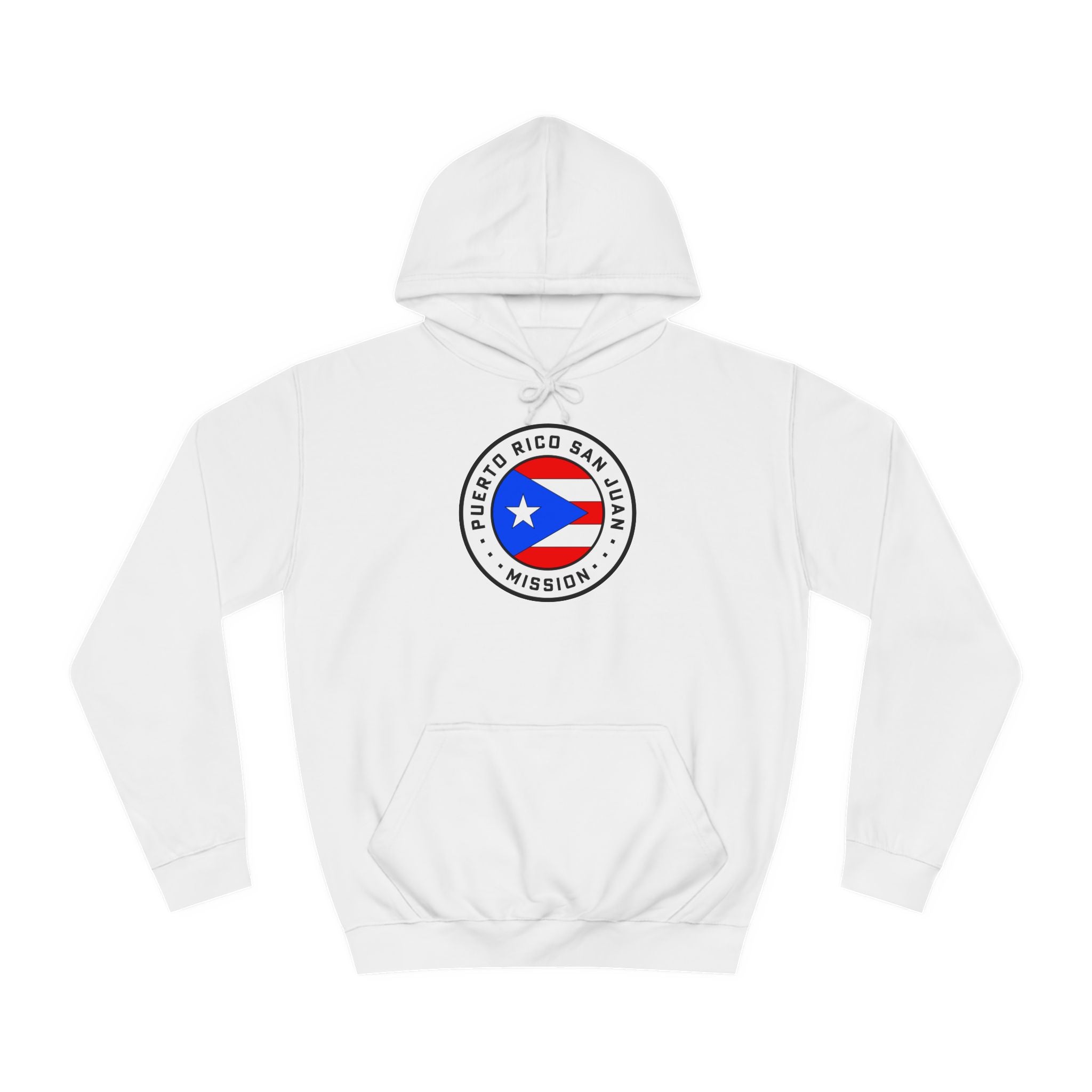 Puerto Rico San Juan Mission Flag Logo (White Border) College Hoodie - Latter-Day Saint LDS Missionary Gift - Book of Mormon