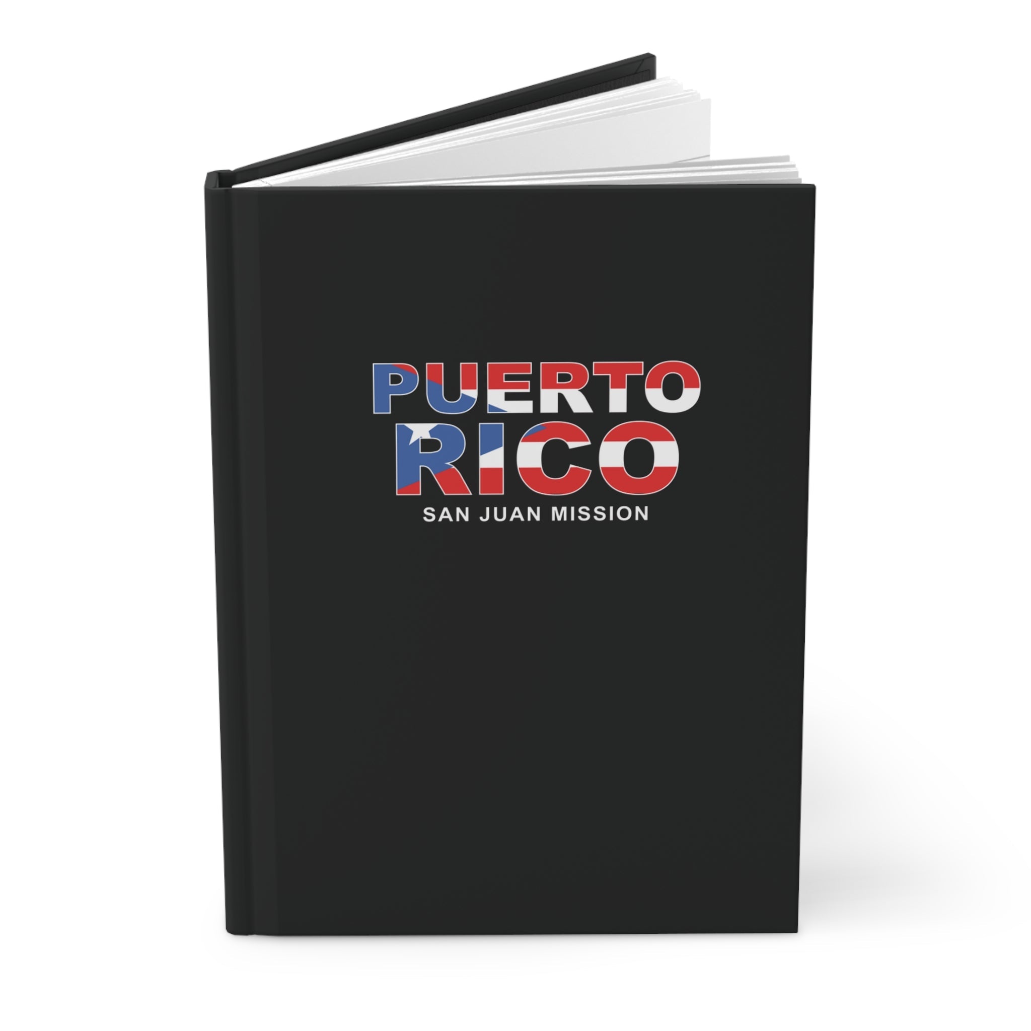 Puerto Rico San Juan Mission Flag Title Black Hardcover Journal Matte - Latter-Day Saint LDS Missionary Gift - Book of Mormon