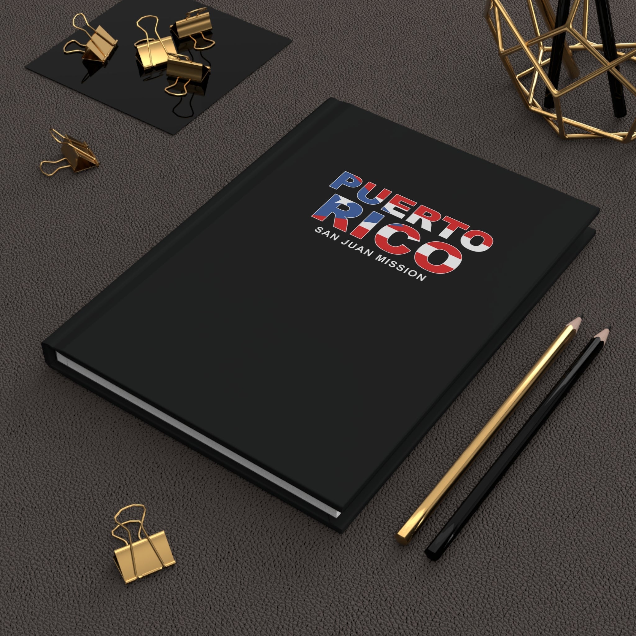 Puerto Rico San Juan Mission Flag Title Black Hardcover Journal Matte - Latter-Day Saint LDS Missionary Gift - Book of Mormon