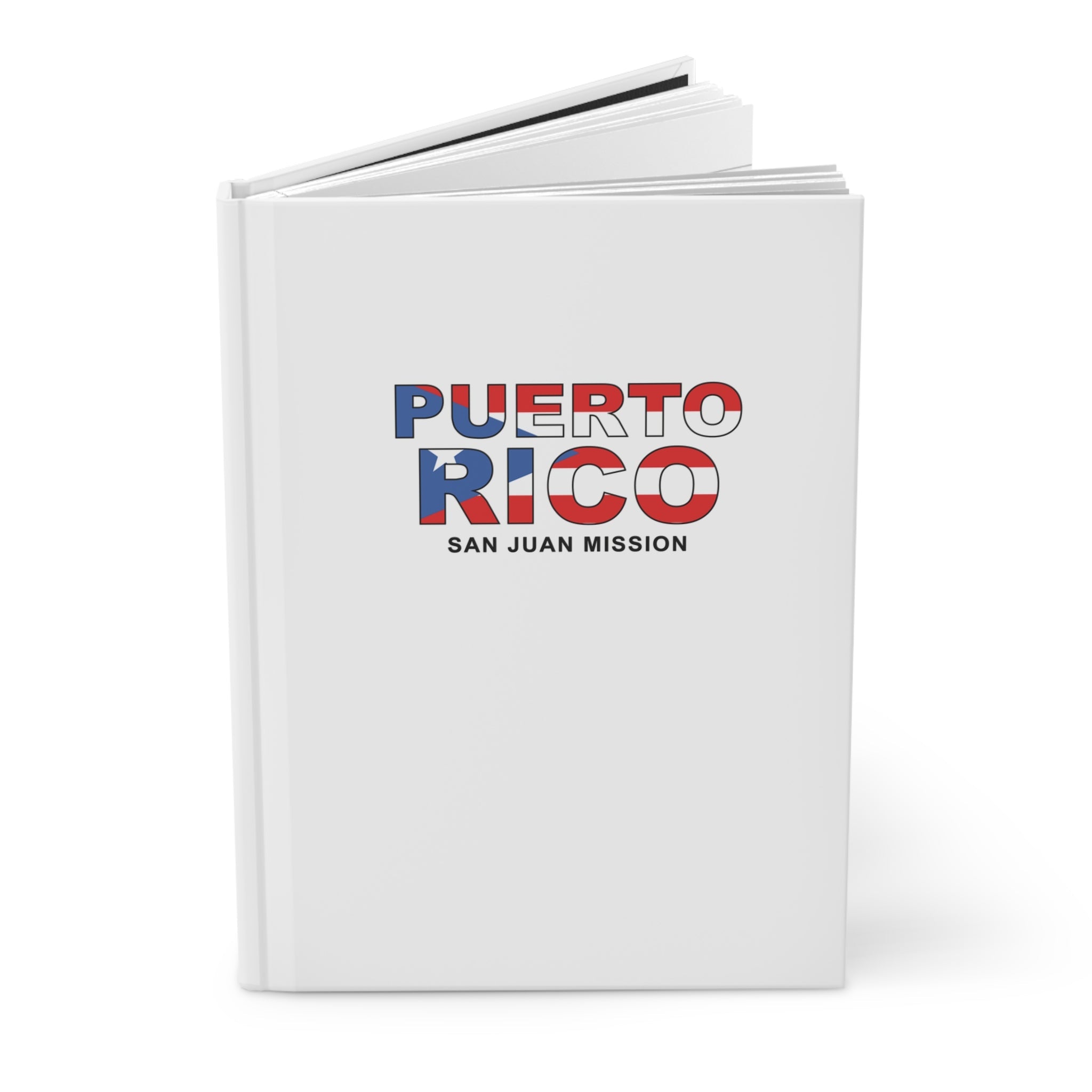 Puerto Rico San Juan Mission Flag Title White Hardcover Journal Matte - Latter-Day Saint LDS Missionary Gift - Book of Mormon