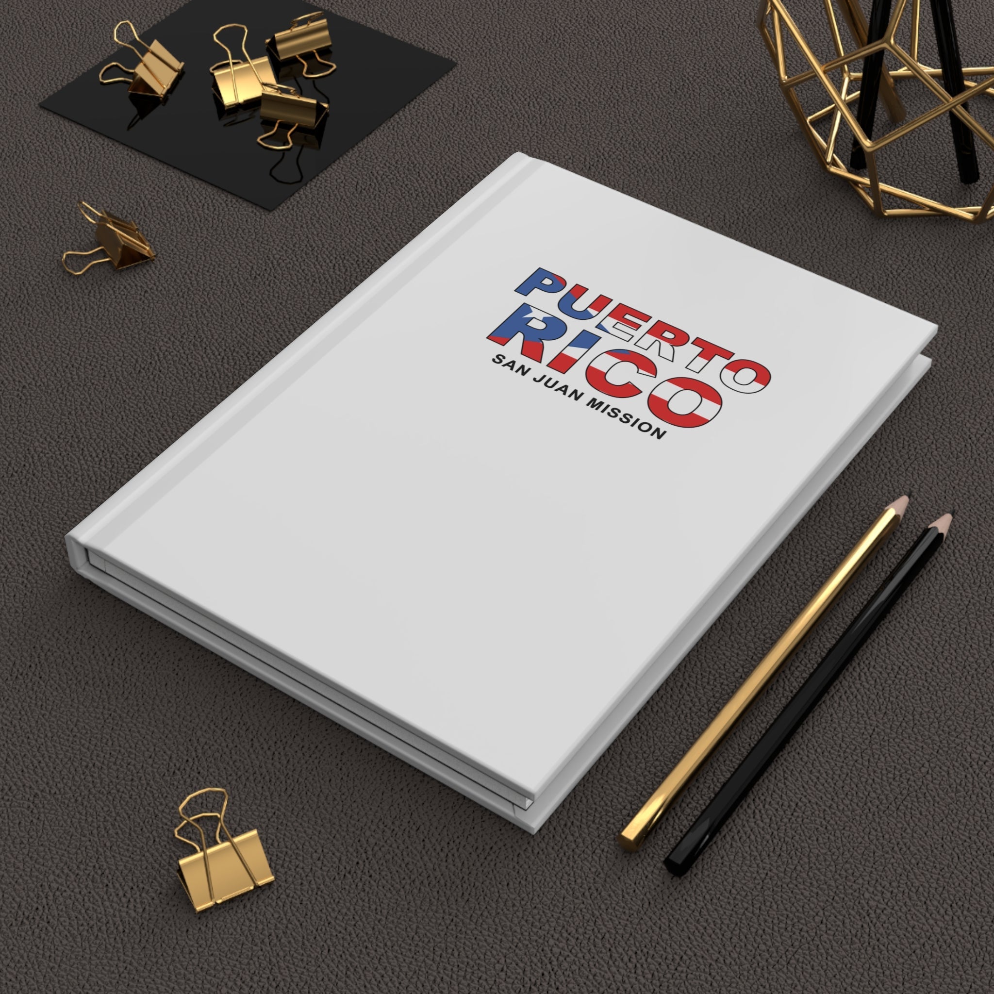 Puerto Rico San Juan Mission Flag Title White Hardcover Journal Matte - Latter-Day Saint LDS Missionary Gift - Book of Mormon