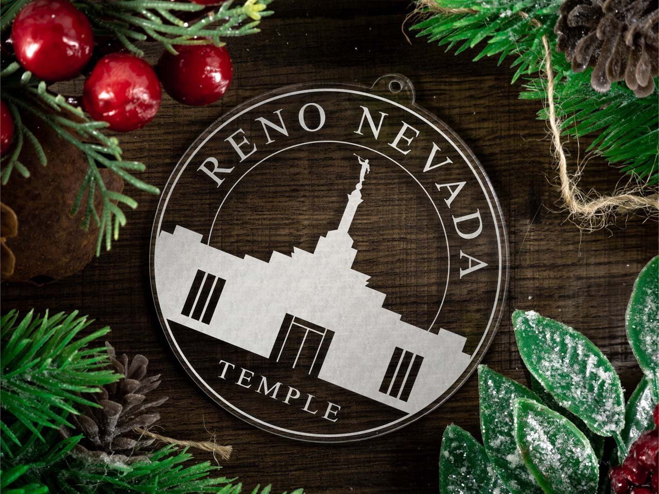 Reno Nevada Temple Christmas Ornament - Latter-Day Saint LDS Missionary Gift - Book of Mormon