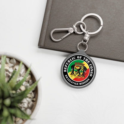 Republic of the Congo Brazzaville Mission Circle Flag Key Tag - Mission Wishlist - LDS Missionary Gift Store