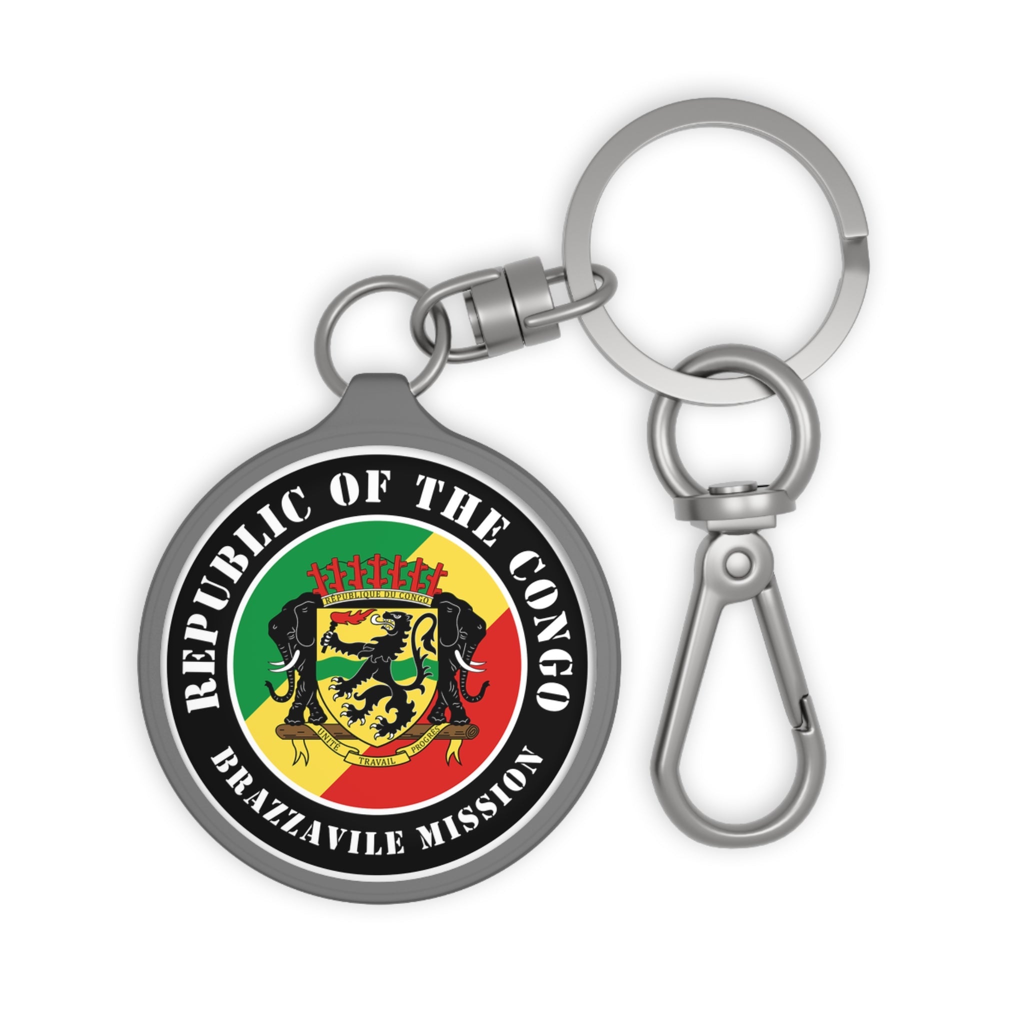 Republic of the Congo Brazzaville Mission Circle Flag Key Tag - Latter-Day Saint LDS Missionary Gift - Book of Mormon