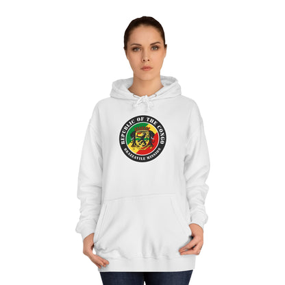 Republic of the Congo Brazzaville Mission Flag Logo (Black Border) College Hoodie