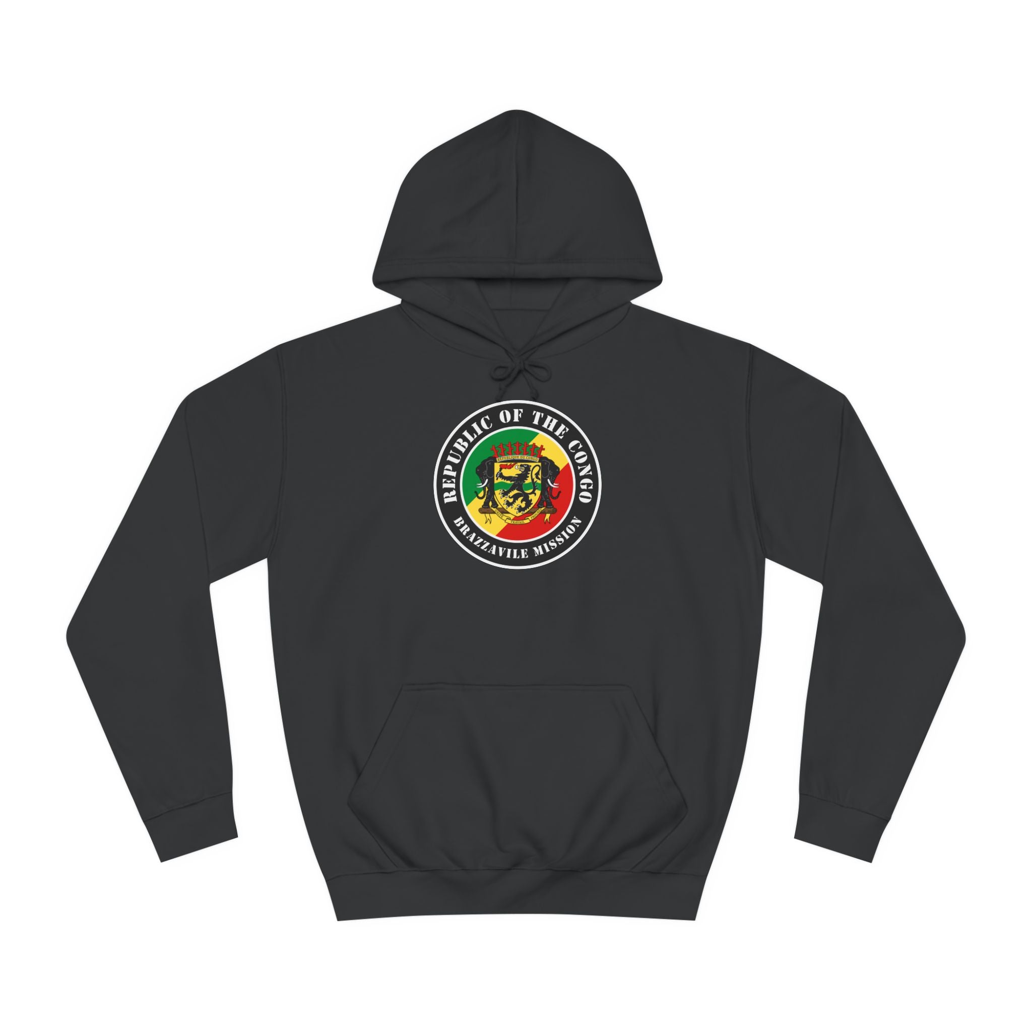 Republic of the Congo Brazzaville Mission Flag Logo (Black Border) College Hoodie