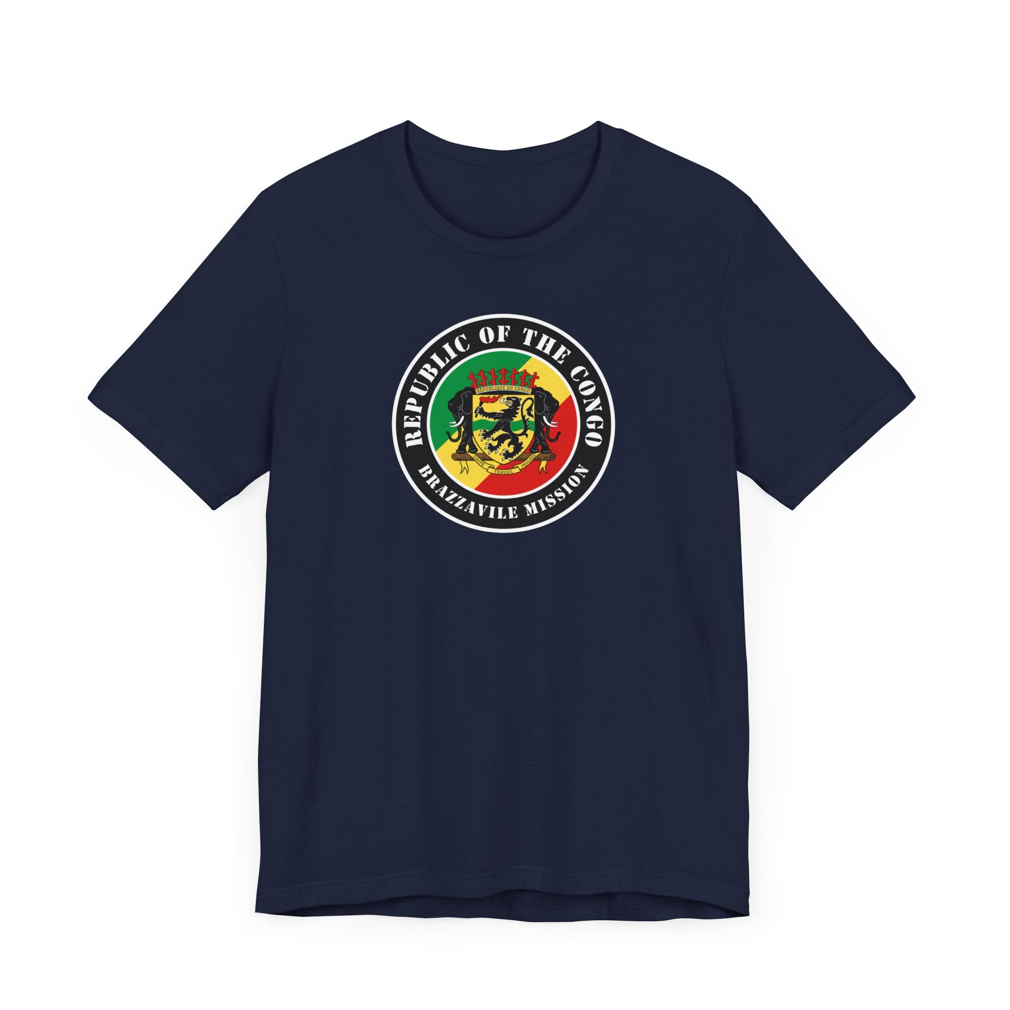 Republic of the Congo Brazzaville Mission Flag Logo (Black Border) T-shirt - Latter-Day Saint LDS Missionary Gift - Book of Mormon